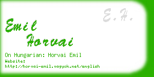 emil horvai business card